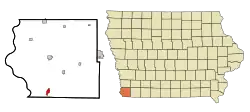 Location of Hamburg, Iowa