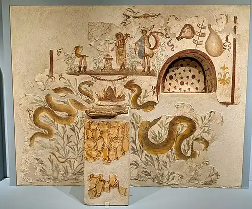villa 6: Lararium (domestic shrine) with niche and altar