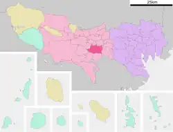Location of Fuchū in Tokyo Prefecture
