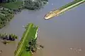 An aerial view of the breach at levee L-575 near Hamburg, which occurred June 13, 2011 and increased to nearly 300 feet in size.