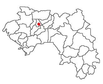 Location of Labé Prefecture and seat in Guinea.