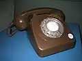 Tele. 8746 Brown, an unusual colour which was added to the range at the introduction of the 'New Plan' socket wiring system. This colourway was known as The Yeoman.