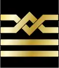 Shoulder rank insignia of a master or captain class A of the Greek Merchant Marine (Ploiarchos/Πλοίαρχος)