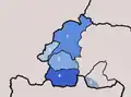 Map of the As Portelas region, the third region of Galicia irredenta.[9]