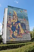 One of many murals in Zaspa