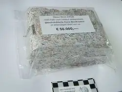 Briquetted euro banknotes by Deutsche Bundesbank (approx.&nbsp;1&nbsp;kg)