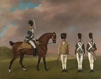 Soldiers of the 10th Light Dragoons (1793), oil on canvas, 102 x 128&nbsp;cm., Royal Collection