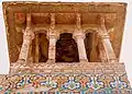 The towers at the corners of the tomb still has some kashi kari tile work.