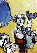 Gjelosh Gjokaj, Messages lyrical, 2001 acrylic on paper, 50 × 70