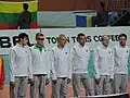 Awaiting medal presentation (May 2015).