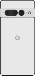 Diagram of a Pixel 7 smartphone in white.