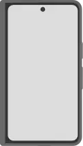 Diagram of the front of a Pixel Fold smartphone in black.