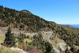 Hairpin turns on the mountain.