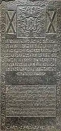 Gravestone in the entrance