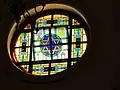 Stained glass window of the 1905 synagogue