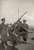 A group of officers with a 13,2 mm Hotchkiss dual purpose in Edessa