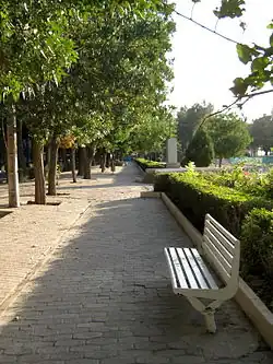 Sidewalk in Nishapur, Iran near Mausoleum of Omar Khayyam