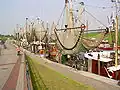 Shrimp cutters in the harbour