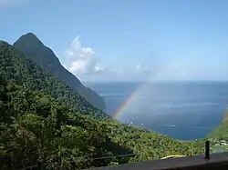 Gros Piton seen from the Piton Mitan ridge