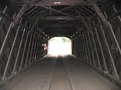 Lattice truss bridge in Vermont