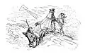 In the tall tale of Baron Munchausen, the liar came across the eyed pyramid in the sky. Illustration drawn by Gustav Doré in 1862.