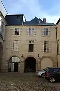 Hôtel de Brie from the service yard. The passage under the building became the bike shed and storage bins.