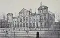 The hôtel seen in 1870, after the shelling by Prussian troops