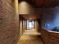 Path from the Hamilton Convention Centre to the pedestrian bridge. Several décor displays are located along this path
