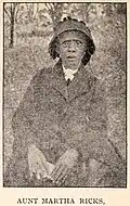 1898 rendition of "Aunt Martha Ricks"