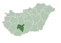 Tolna County within Hungary