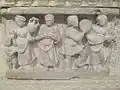 Detail of a staircase of the Chakhil-i-Ghoundi monastery in Hadda