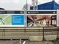 Construction hoarding on Solnavägen in January 2025