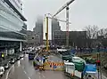 Station construction on Solnavägen in January 2025