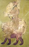 Portrait of Ḫaldi riding on lion at Erebuni Fortress