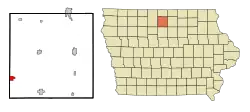 Location of Corwith, Iowa