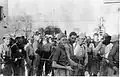 Members of Yiftach Brigade, "D" Company, assembling at Hanita, 1948