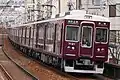 Lone 8-car VVVF refurbished set 7021 featuring alternative front end design