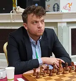 Hans Niemann on a panel in 2019