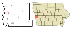 Location of Mondamin, Iowa
