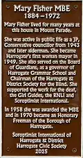 Mary Fisher's brown plaque