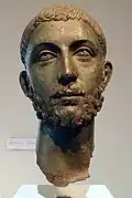 Head from a bronze statue of the Roman emperor Alexander Severus (222-235 AD)