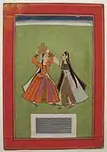 Heer Ranjha - Two Women, Jodhpur school, watercolor, Tokyo National Museum.