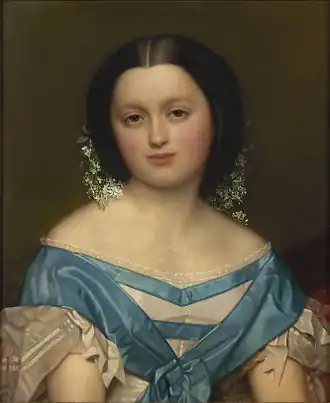 Image 4 Portrait of Henriette Mayer van den Bergh Painting: Jozef Van Lerius Portrait of Henriette Mayer van den Bergh, an oil painting on canvas completed by the Belgian painter Jozef Van Lerius (1823–1876) in 1857. Van Lerius, a student of Gustaf Wappers, was a teacher at the Royal Academy of Fine Arts in Antwerp from age 31. He was known primarily for his mythological and biblical scenes, as well as his portraits and genre pictures. The subject, Henriette Mayer van den Bergh, was the mother of the art collector Fritz Mayer van den Bergh; after his death, she founded the Museum Mayer van den Bergh in Antwerp to house his collection. More selected pictures