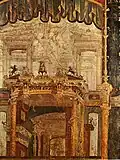 Painted aediculae in a fresco from the palaestra of Herculaneum