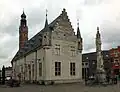 The old town hall and the Monument for the 'Farmers Rising'