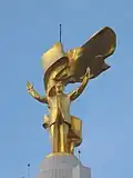 Golden statue of Saparmyrat Nyýazow