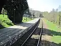 The platform seen from an approaching train.