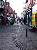 Northern end, pedestrianised