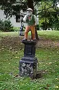 Cast iron statuary in the farmhouse yard