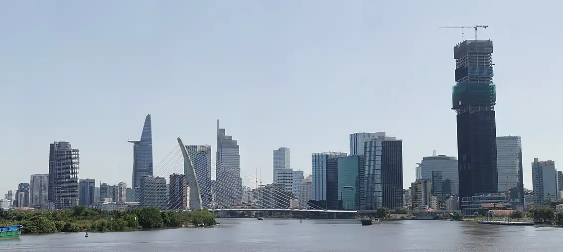 Skyline of District 1, Ho Chi Minh City at morning